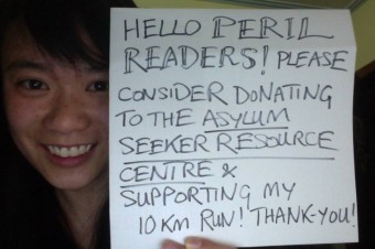 Maria Nguyen appealing to Peril readers to support her 10km run for the Asylum Seeker Resource Centre
