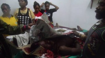 At a hospital in Kuala Kencana, West Papua. On the 11th of March this year five Papuans were shot by the Indonesian police after an argument outside a nearby church, two died. Photo courtesy of Free West Papua Campaign    