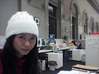Wing Yi Chan, our new guest blogger looking very #melbournebrr at Writers Victoria