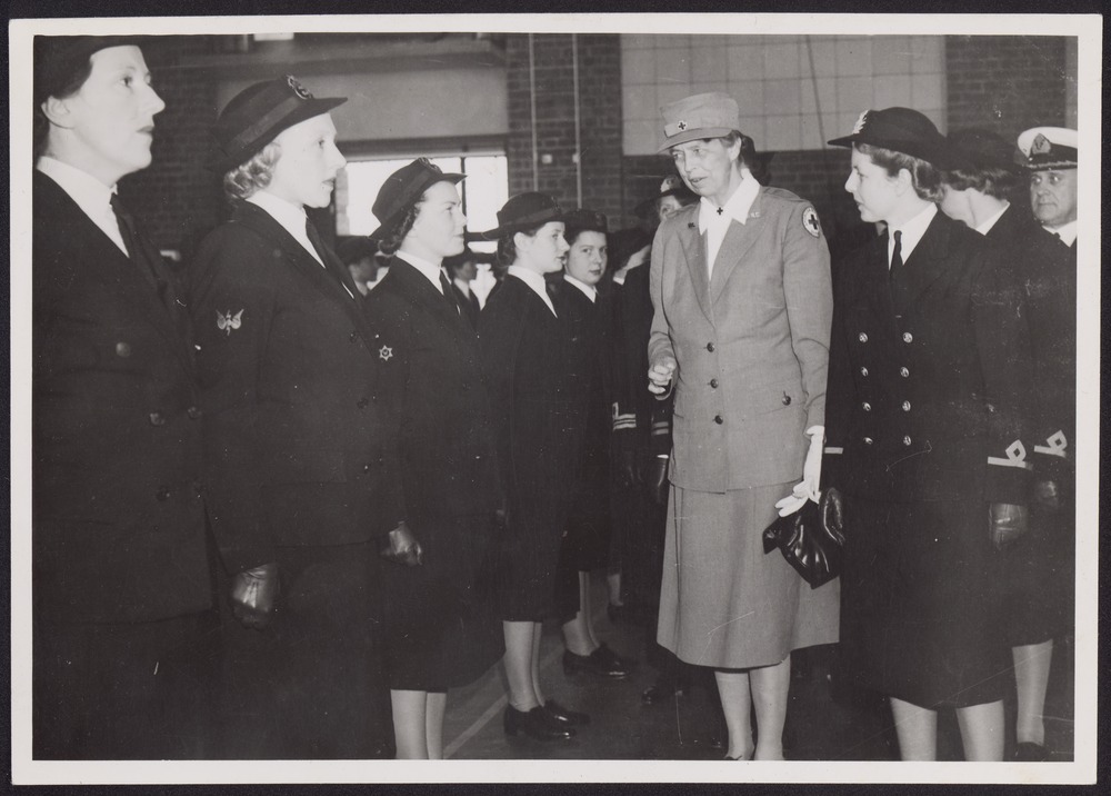 Mrs. Eleanor Roosevelt in Melbourne, inspecting a W.R.A.N. guard of honour at a naval base, 1943 Sep. 8. Leader, Melbourne (www.slv.vic.gov.au)