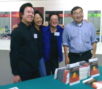 At the launch of Amerasia's special issue, "Asian Australia and Asian America: Making Transnational Connections" (L to R): Dean Chan, Jacquie Lo, Tseen Khoo, and Don Nakanishi. Photo from Tseen Khoo.