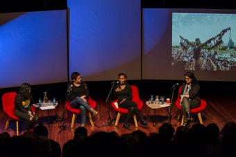 The panel in discussion at the Arts House event Displacing Whiteness in the Arts. Image credit: Bryony Jackson