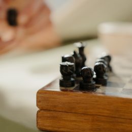 Close up of chess board